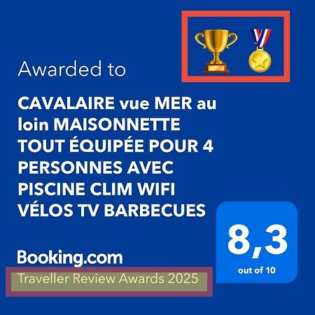 Cavalaire Vue Mer Au Loin Maisonnette Tout Equipee Pour 4 Personnes Avec Piscine Clim Wifi Velos Tv Barbecues Exterior foto